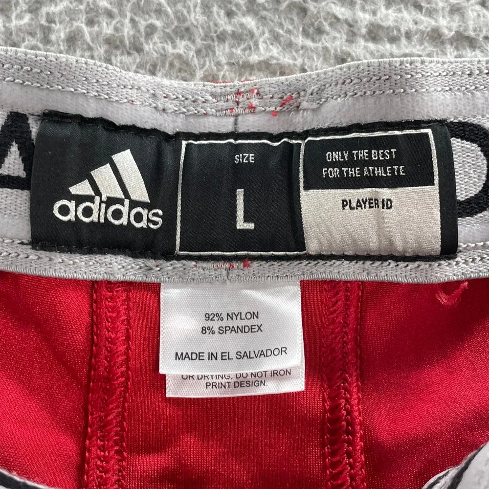 Adidas Football Pants Mens Large Red Athletic Cropped Compression Sportswear NFL